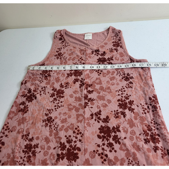 Soma Pink Red Floral Scoop Neck Sleeveless Tunic Tank Top Women's Size Medium - Picture 3 of 9